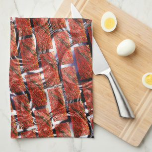 Paño De Cocina ¿Rojo, burbujas en el efecto de rebanado o ladrill