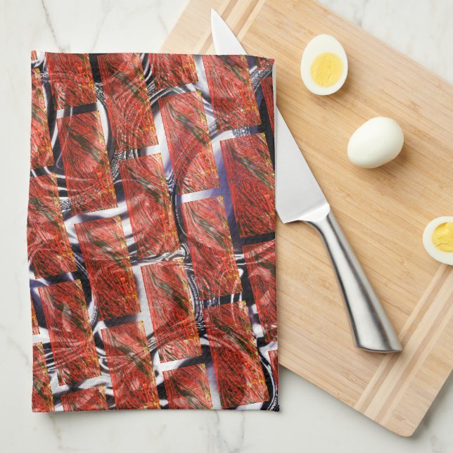 Paño De Cocina ¿Rojo, burbujas en el efecto de rebanado o ladrill (Doblado Cuarto)