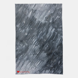 Paño De Cocina Rojo Corazón Blanco Negro Mínimo Jardín Original