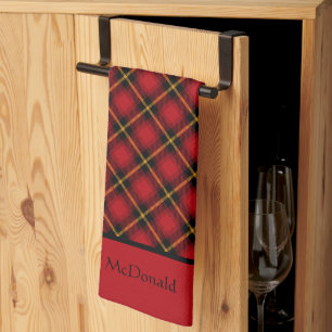 Paño De Cocina Rojo escocés rojo personalizado 