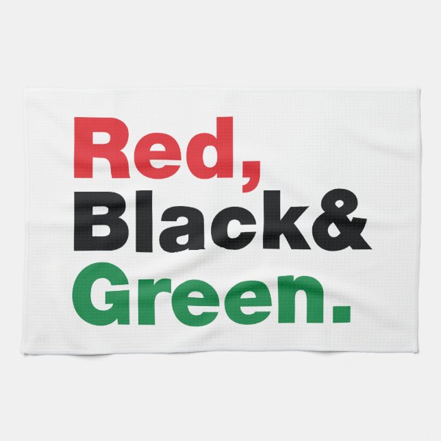 Paño De Cocina Rojo, Negro y Verde. (Horizontal)