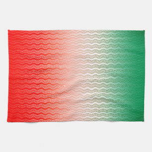 Paño De Cocina Rojo Plata Verde