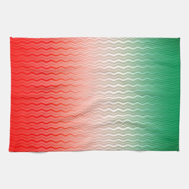 Paño De Cocina Rojo Plata Verde (Horizontal)
