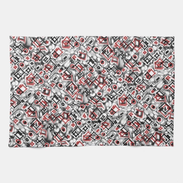 Paño De Cocina Rojo por todas partes (Horizontal)