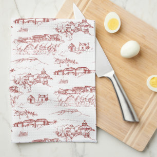 Paño De Cocina Rojo y blanco de Chattanooga Toile