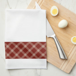 Paño De Cocina Rojo y Blanco Monogramado