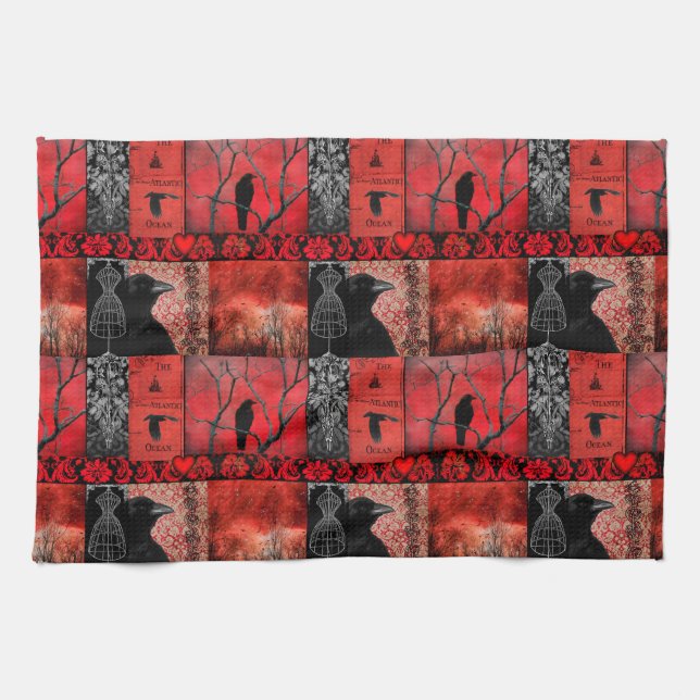 Paño De Cocina Rojo y negro (Horizontal)