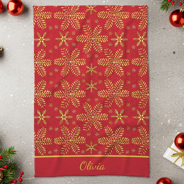 Paño De Cocina Rojo y oro personalizado (Subido por el creador)