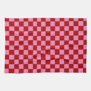 Paño De Cocina Rojo y rosado caliente bajo control