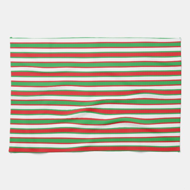 Paño De Cocina Rojo y verde de fondo y cuarto (Horizontal)