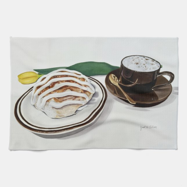 Paño De Cocina Rollo de canela y capuchino (Horizontal)