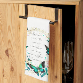 Paño De Cocina Romanos 8:28 Flores y mariposas