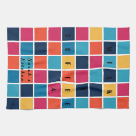 Paño De Cocina Rompecabezas de cruz brillante y colorido