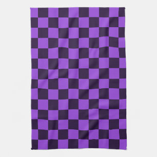 Paño De Cocina Rompedora tablero de ajedrez morado y lavanda 