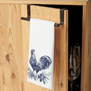 Paño De Cocina "Rooster" Blue Willow Style