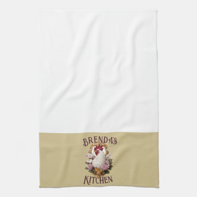 Paño De Cocina Rooster & Grapes Heraldic Crest, plain, (Vertical)