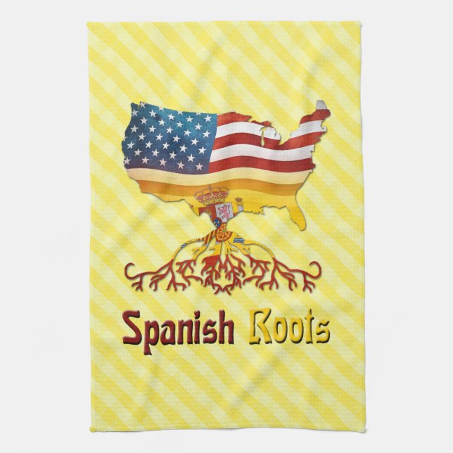 Paño De Cocina Roots españoles americanos (Vertical)
