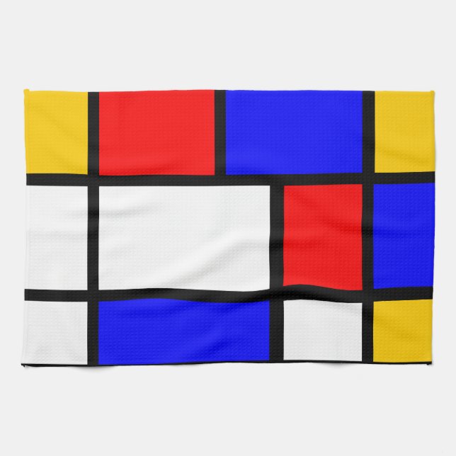 Paño De Cocina Ropa casa estilo Mondrian (Horizontal)
