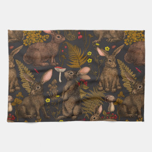 Paño De Cocina Ropa de cocina de conejos y bosques