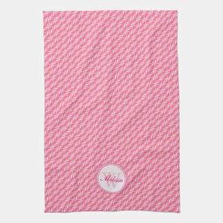 Paño De Cocina Ropa de cocina de patrón rosa y blanco