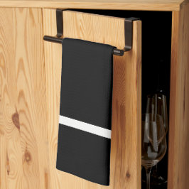 Paño De Cocina Ropa De Cocina Ebony Black Con Tiras Blancas
