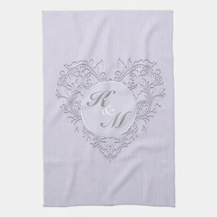 Paño De Cocina Ropa de lavanda corpulenta Chic corazón de Damask