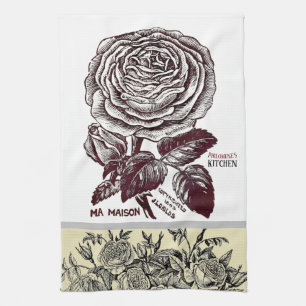 Paño De Cocina Rosa antiguo - Su elección de texto