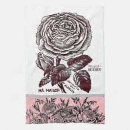 Paño De Cocina Rosa antiguo - Su elección del texto rosado