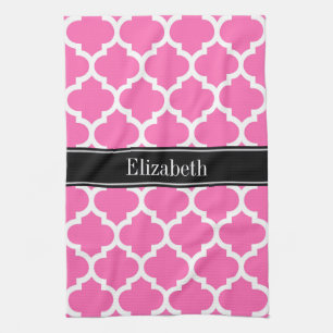 Paño De Cocina Rosa caliente2 Whats Marruecos #5 Monograma de nom