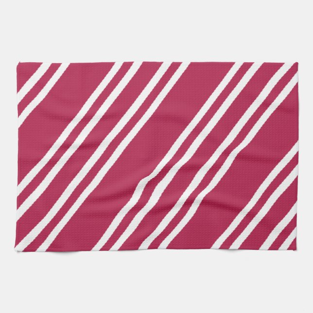 Paño De Cocina Rosa con rayas blancas (Horizontal)
