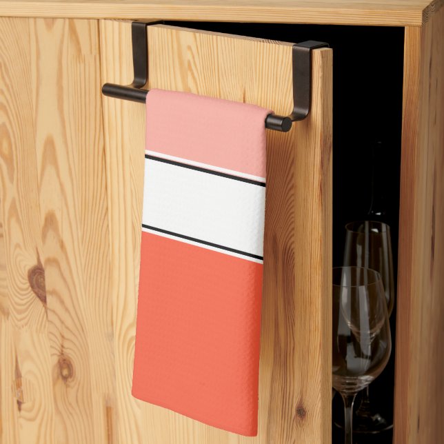 Paño De Cocina Rosa de coral moderno (Pliegue de tercios)