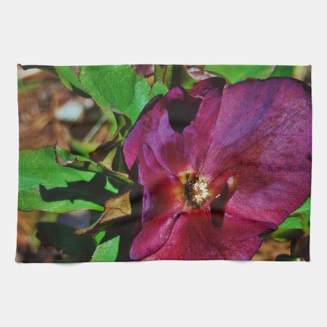 Paño De Cocina Rosa de Cuaresma Rosa Borgoña (Horizontal)