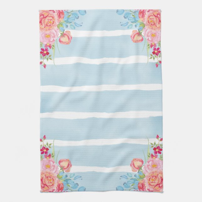 Paño De Cocina Rosa en azul (Vertical)