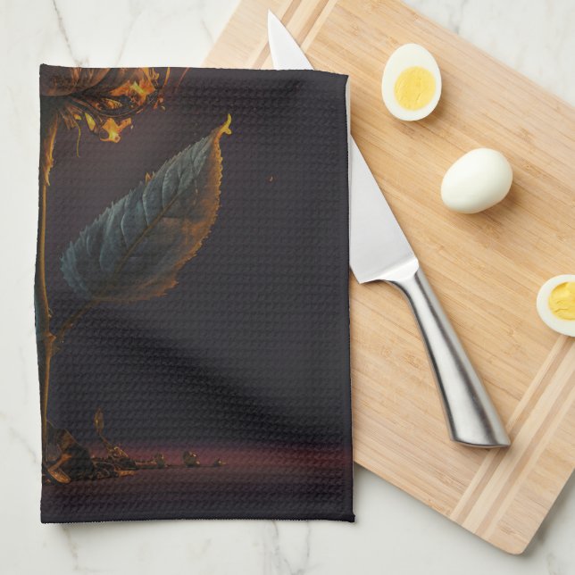 Paño De Cocina rosa en llamas (Doblado Cuarto)