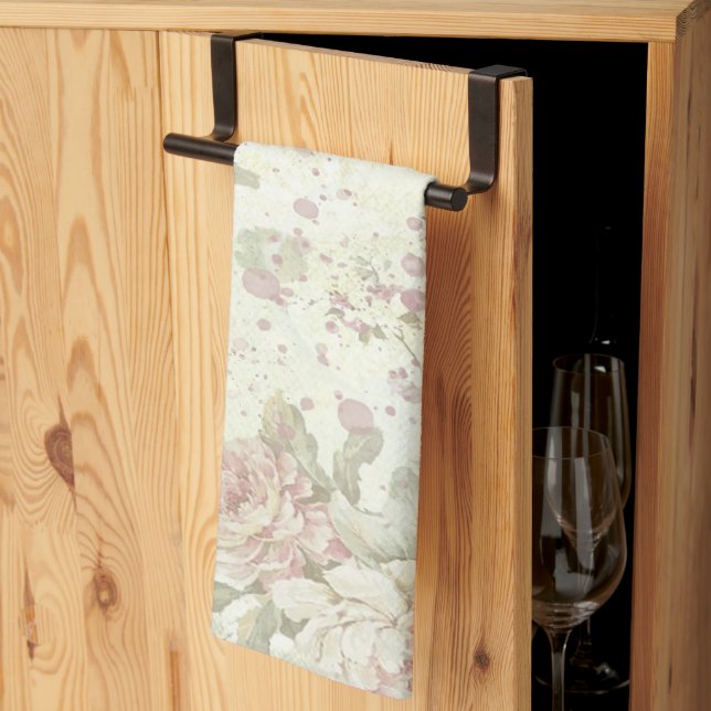 Paño De Cocina Rosa Floral Shabby Chic Rosa (Pliegue de tercios)