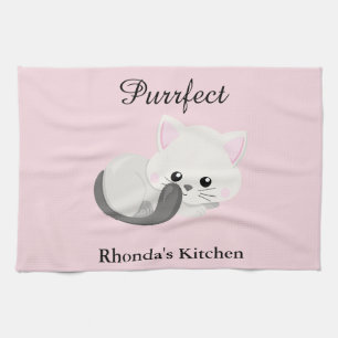 Paño De Cocina Rosa gato gato gatito