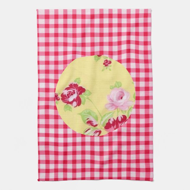 Paño De Cocina Rosa Gingham Kitchen Towel (Vertical)