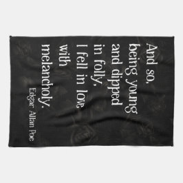 Paño De Cocina Rosa gótico muerto y cita poética