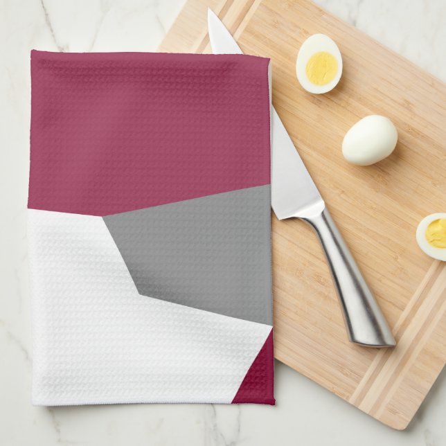 Paño De Cocina Rosa Gris y Blanco   (Doblado Cuarto)