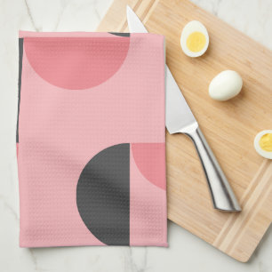 Paño De Cocina Rosa moderno y gris de mediados del siglo XX