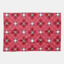 Paño De Cocina Rosa Roja Patrón Geométrico de Diamante