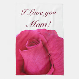 Paño De Cocina Rosa Rosa Te Amo Mamá