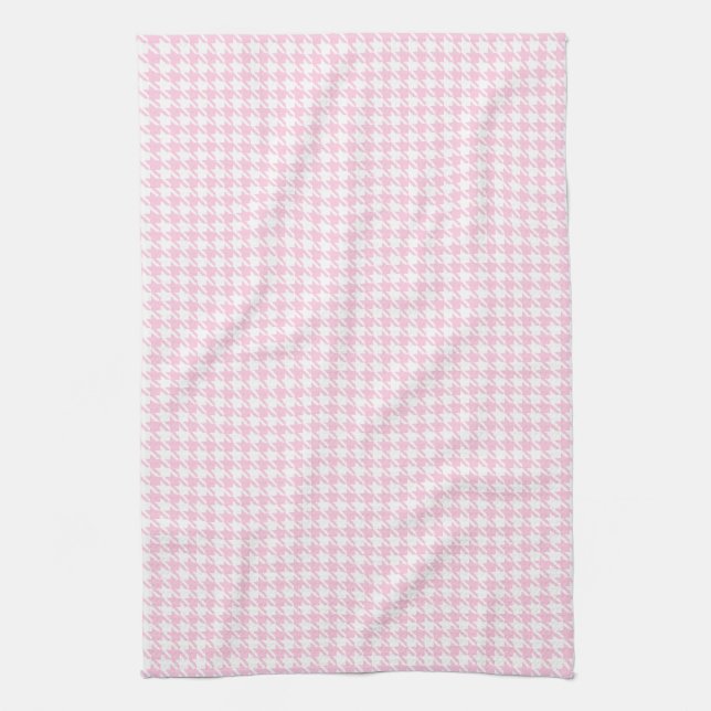 Paño De Cocina Rosa y blanco de Houndstooth (Vertical)
