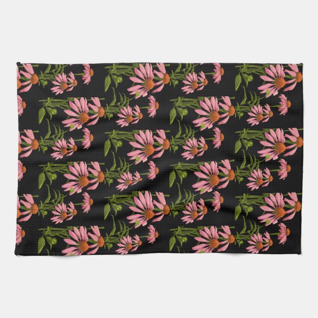 Paño De Cocina rosa y negro floral (Horizontal)