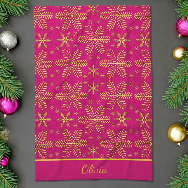 Paño De Cocina Rosa y oro personalizado (Subido por el creador)