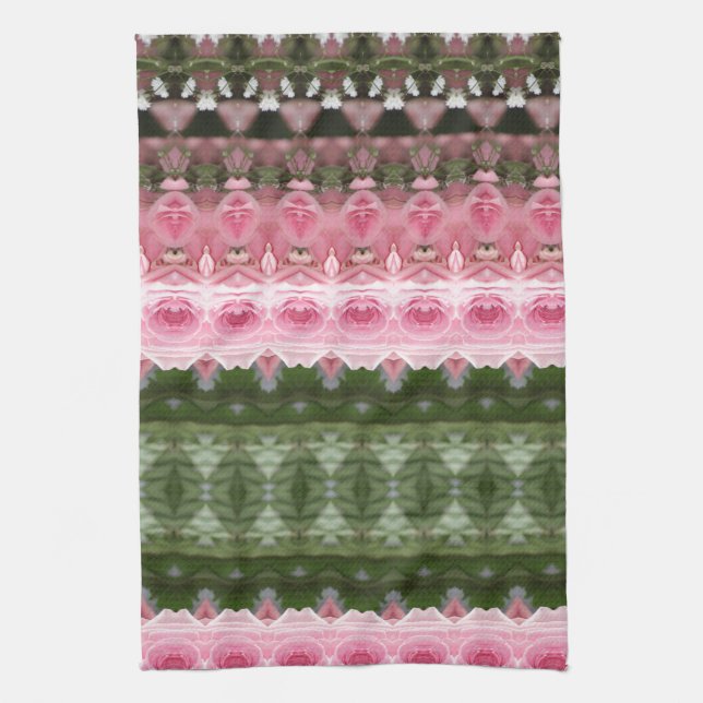 Paño De Cocina Rosa y verde (Vertical)