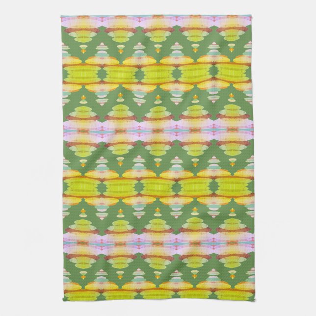 Paño De Cocina Rosa Y Verde (Vertical)