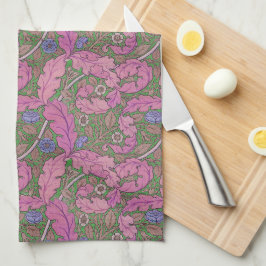 Paño De Cocina Rosa y verde floral William Morris Acanthus y Rosa