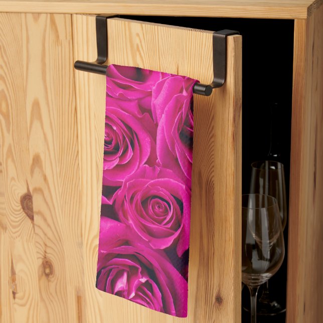 Paño De Cocina rosas (Pliegue de tercios)