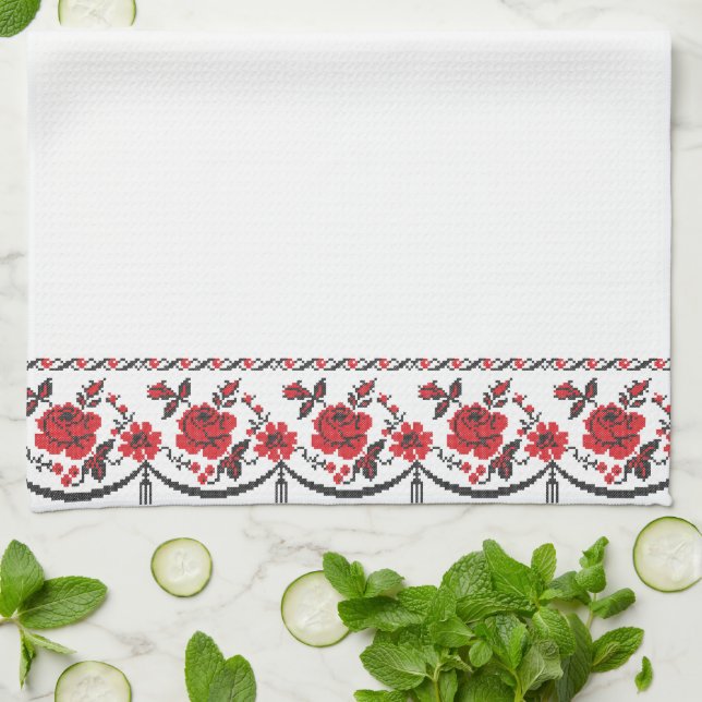 Paño De Cocina Rosas (Doblado)